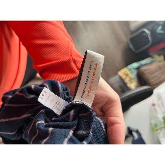 Natural By Known Supply Navy Blue Midi-Maxi Skirt with two Side Slits soft small - Picture 6 of 8